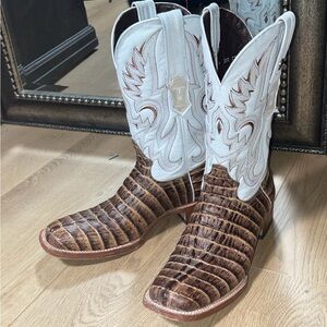 Men's Tanner Mark Cayman Alligator Skin Cowboy Boots Mens Size 9.5.